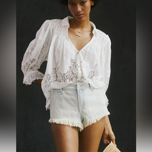 ANTHROPOLOGIE PILCRO DENIM MICRO SHORTS LIGHT DENIM SIZE 25 NWT - Picture 2 of 7